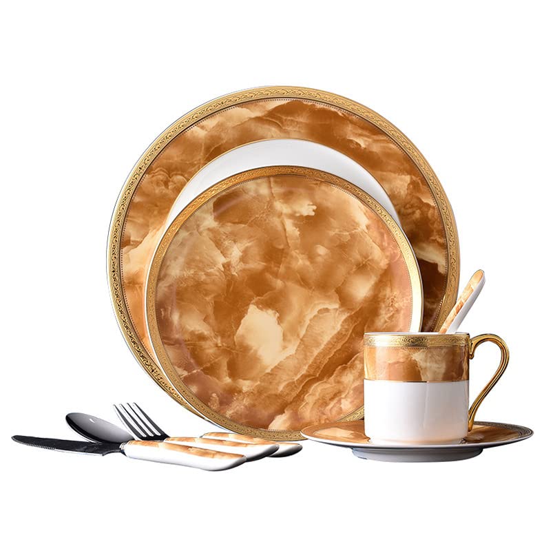 Premium 12-Piece Bone China Dinnerware Set for 4 - Elegant Plates & Bowls Set for Easter, Thanksgiving & Holiday Dining - Dishwasher & Microwave Safe Tableware for Everyday Use & Special Occasions