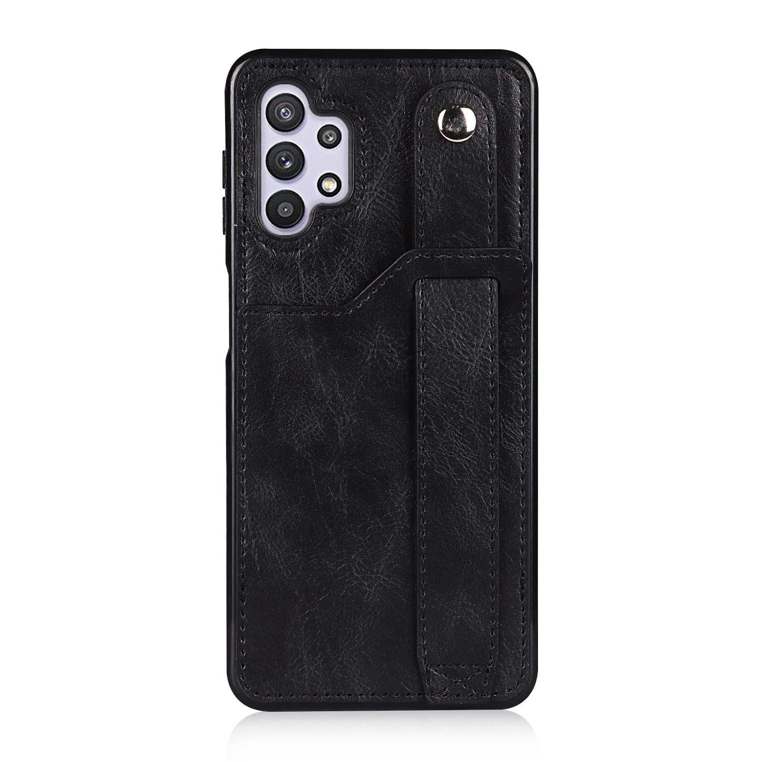 Premium Leather Wallet Phone Case with Stand & Wrist Strap for Samsung Galaxy A32 5G - Protective Cover for Everyday Use, Travel & Work