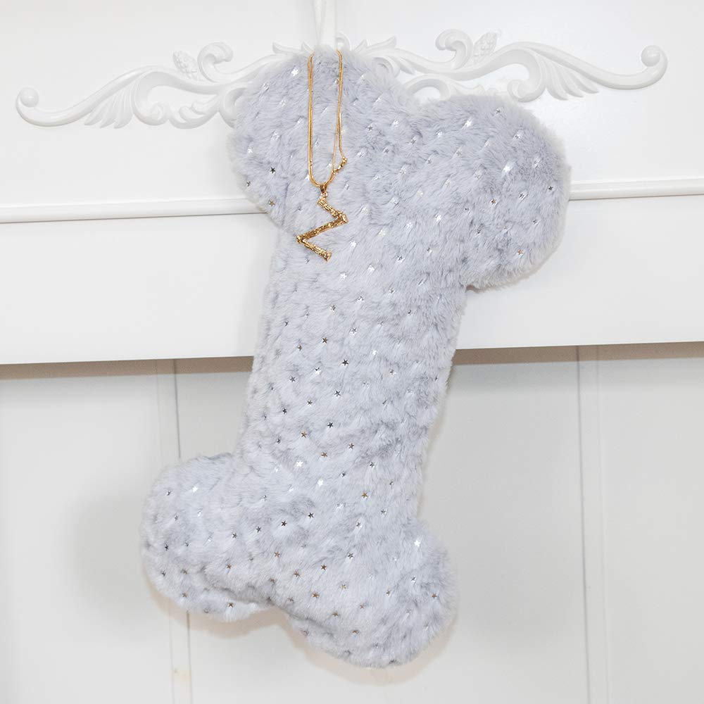 Personalized Pet Dog Christmas Stocking - Durable Holiday Ornament Bag for Family Decorations (Grey) | Perfect for Pet Lovers, Christmas Tree Decor & Festive Home Decor