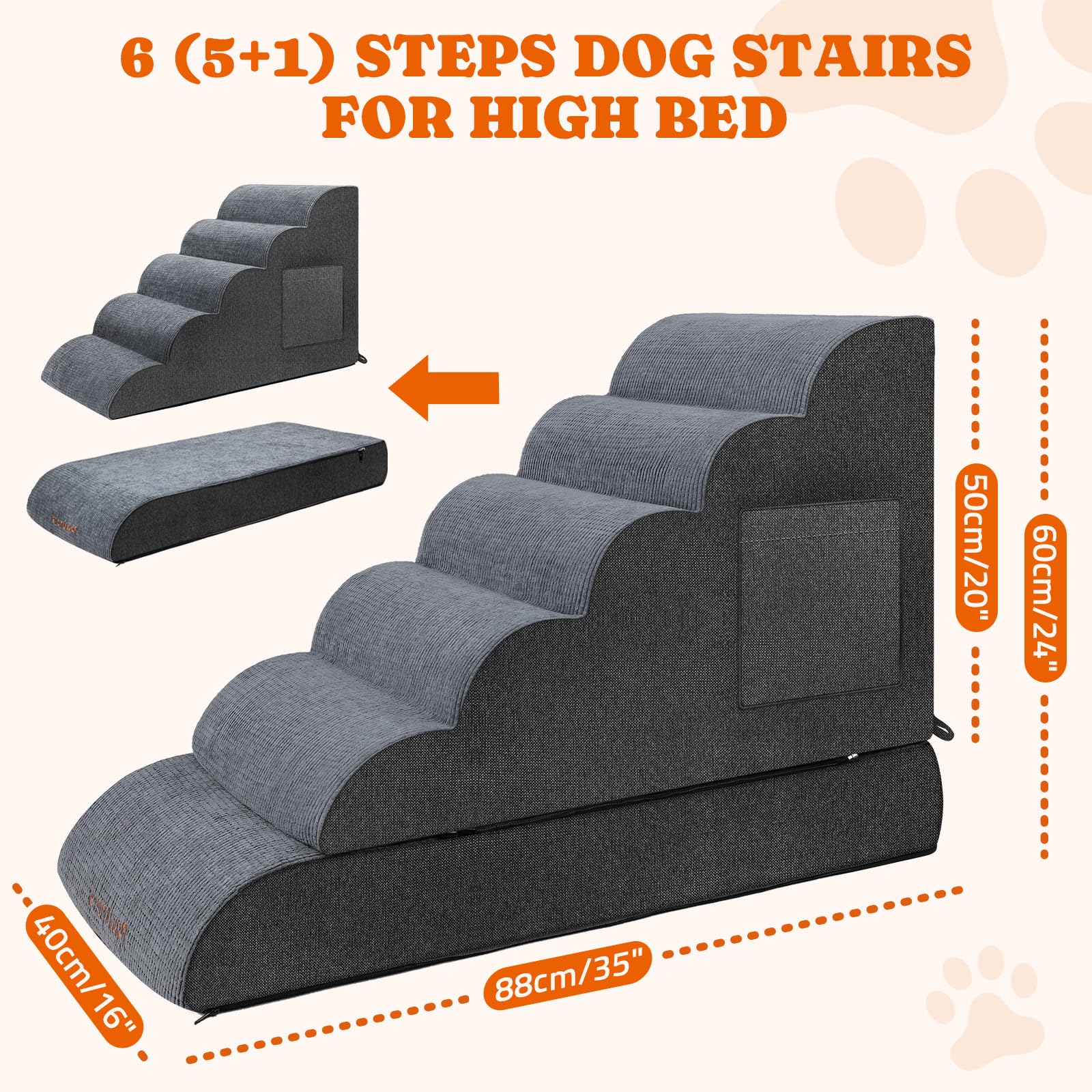 Foam Pet Stairs for Dogs & Cats - 24