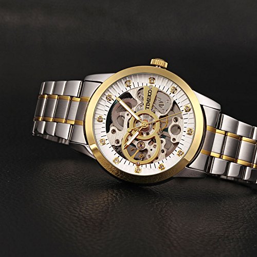 Classic Men's Automatic Skeleton Watch - Gold Stainless Steel Business Wristwatch for Formal & Casual Wear | Perfect for Office, Date Night & Special Occasions