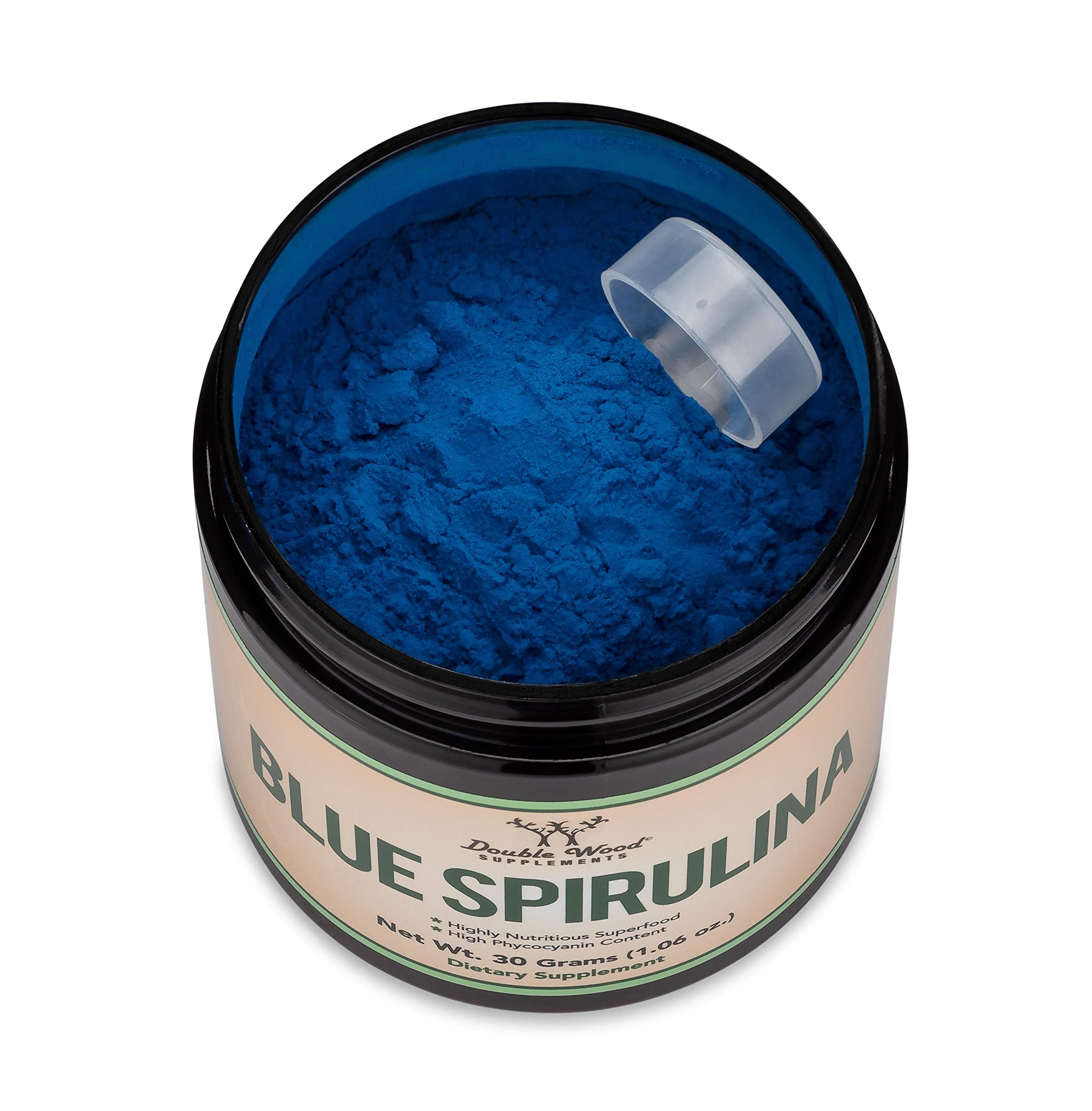 Organic Blue Spirulina Powder - 35% Phycocyanin Superfood Supplement | Premium Blue-Green Algae Powder for Smoothies, Protein Shakes & Natural Food Coloring | Vegan, Gluten-Free | Perfect for Detox, Energy Boost & Healthy Lifestyle (1 Month Supply) by Double Wood