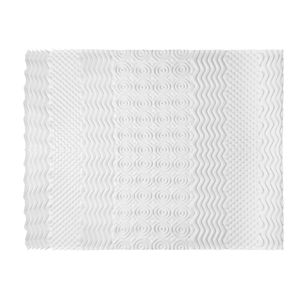 Giselle 8cm Memory Foam Mattress Topper - 7 Zone Support & Airflow Technology - Double Size White - Perfect for Back Pain Relief & Temperature Regulation in Bedrooms