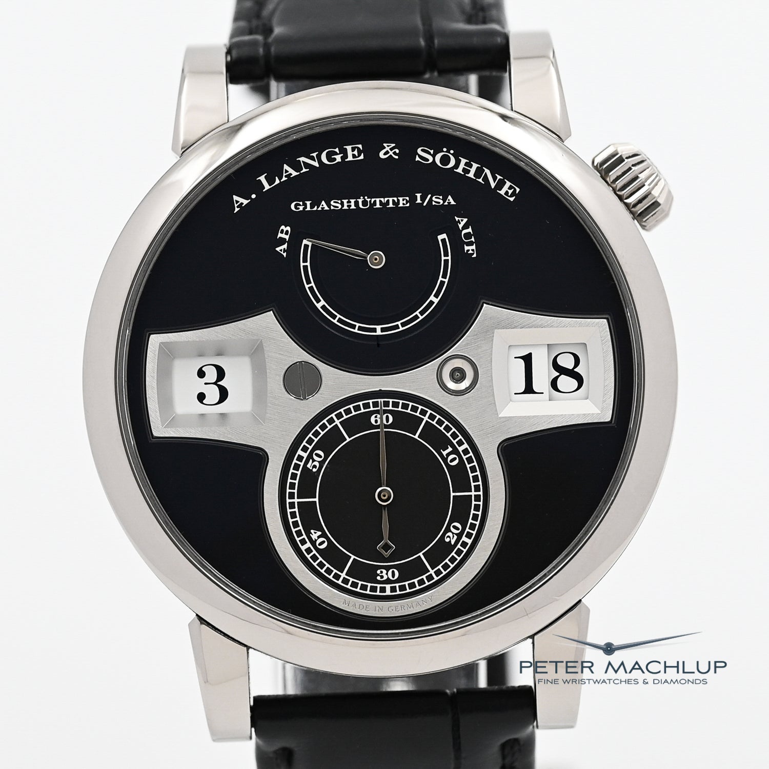 Luxury A. Lange & Söhne Zeitwerk Men's Watch - Genuine Leather Strap - German Precision Timepiece for Business & Formal Occasions