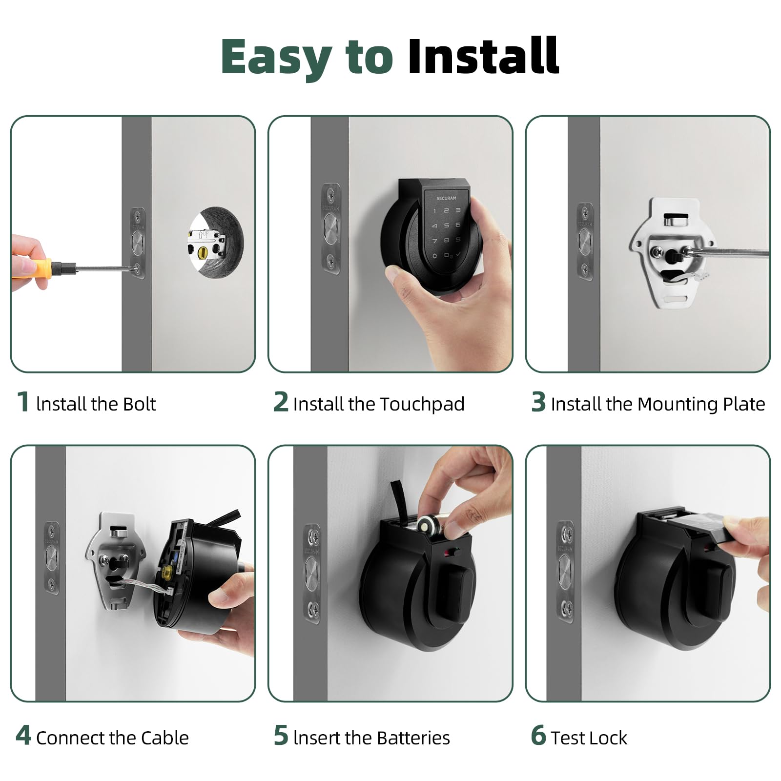 Smart Fingerprint Door Lock - Biometric Bluetooth Enabled with Auto Lock & Voice Control via Alexa/Google Assistant - Secure Keyless Entry for Home & Office Use