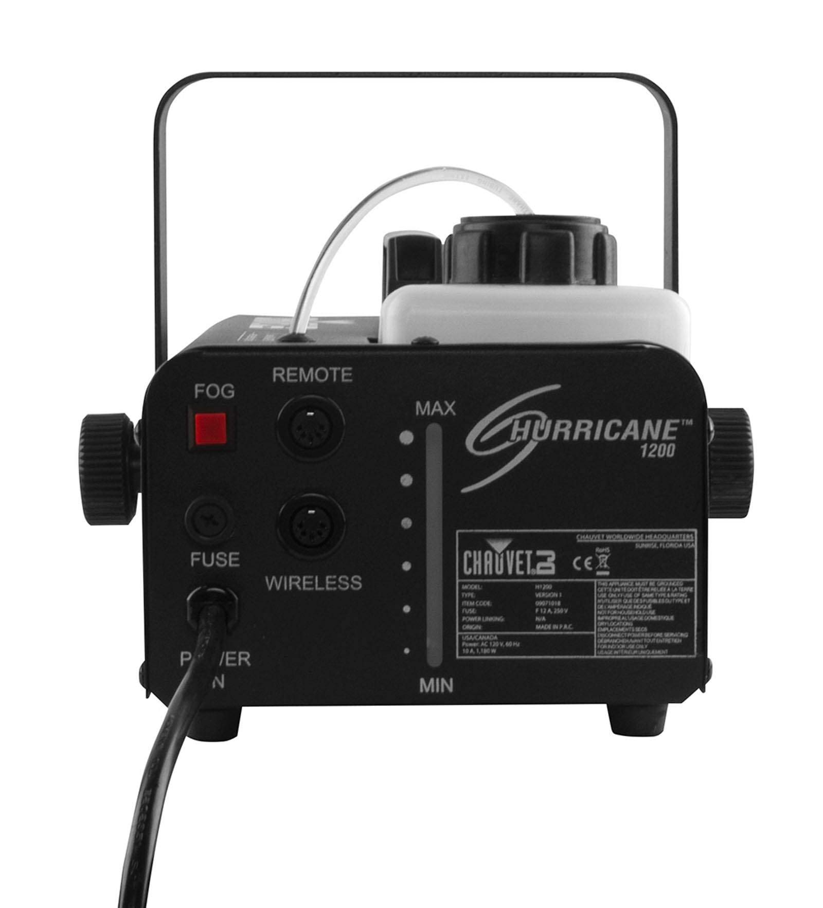 Chauvet DJ Hurricane 1200 1.0L Professional Fog Machine with 1 Gallon Fog Fluid - Perfect for Stage Performances, Halloween Parties & Special Effects