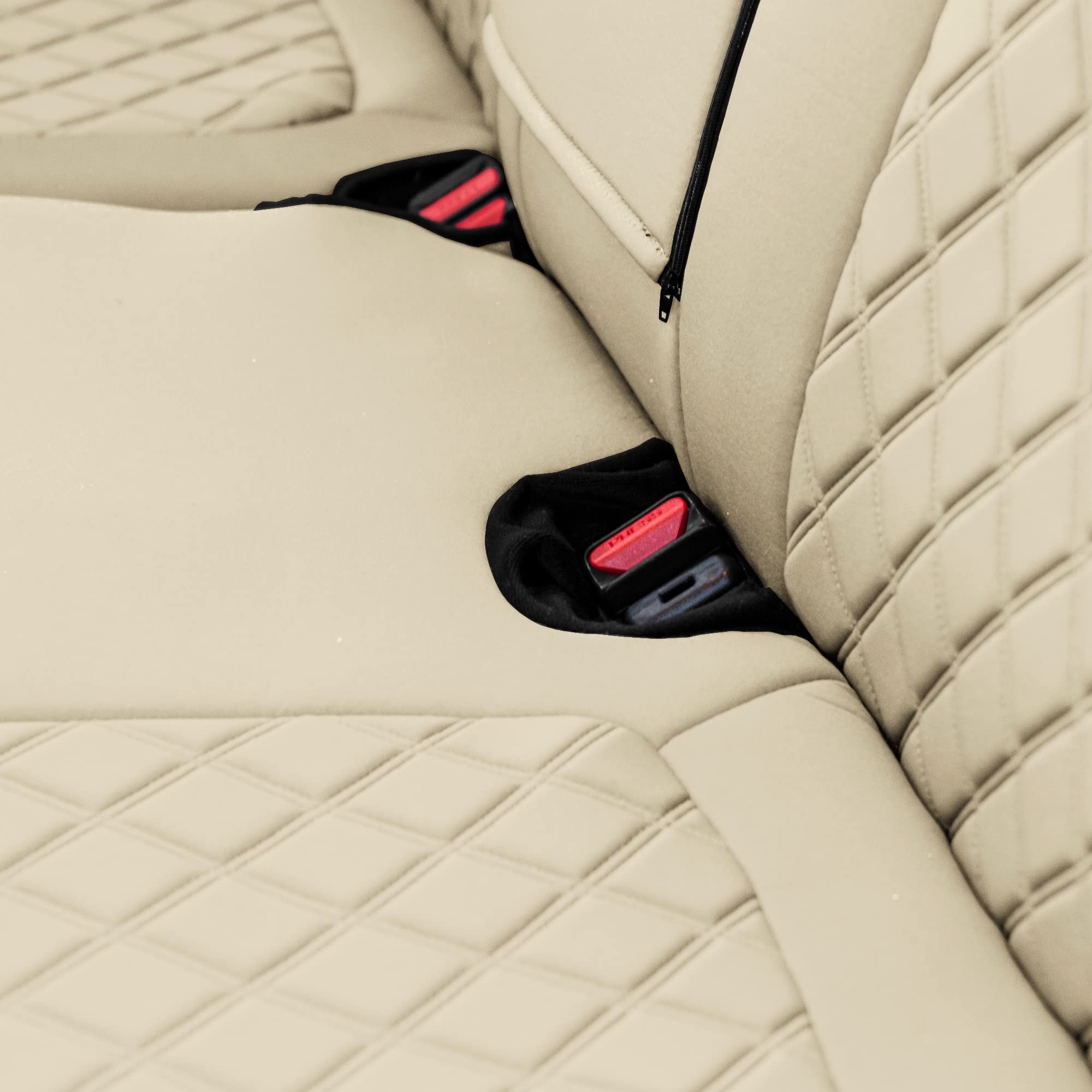 Custom Fit Neoprene Seat Covers for Honda CR-V LX/EX/EX-L (2017-2022) - Waterproof Neosupreme Full Set in Solid Beige | Perfect for Road Trips, Daily Commutes & Pet Protection