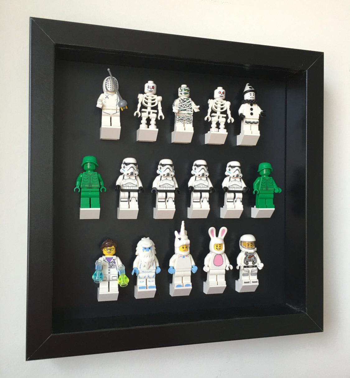Premium Black Display Frame for Lego® Minifigures - Customizable Shadow Box for Collectors | Perfect for Home Decor, Office Display & Gift Giving