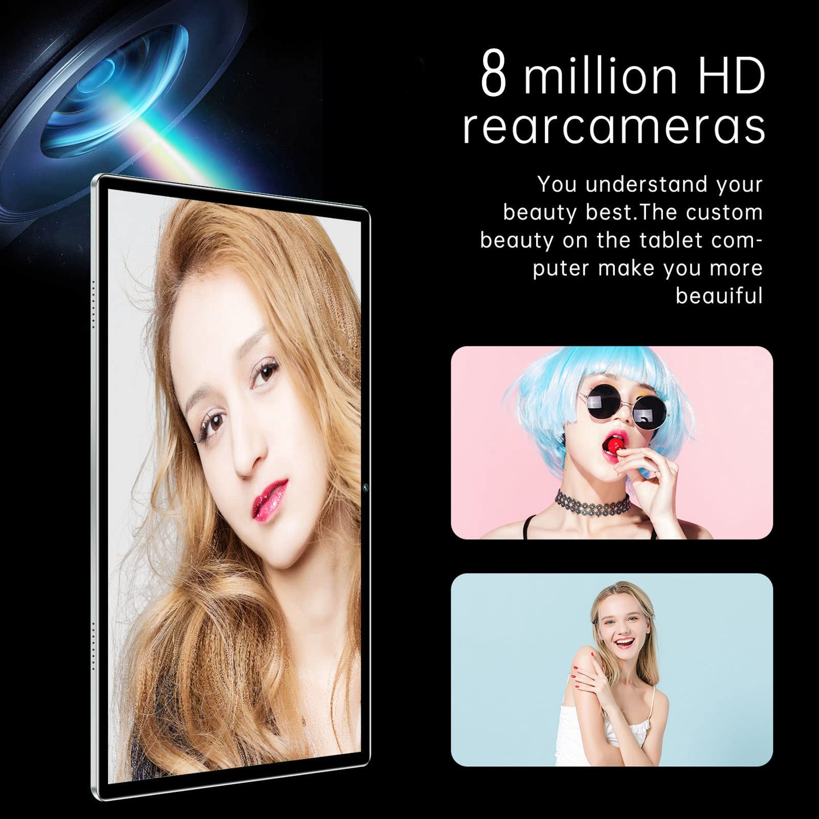 AMONIDA 10.1 Inch Android Tablet with 8MP+20MP Dual Camera, 2.4G/5G WiFi, 64GB Storage - Perfect for Online Learning, Video Calls & Entertainment (UK Plug) - Ideal for Students, Remote Work & Home Use