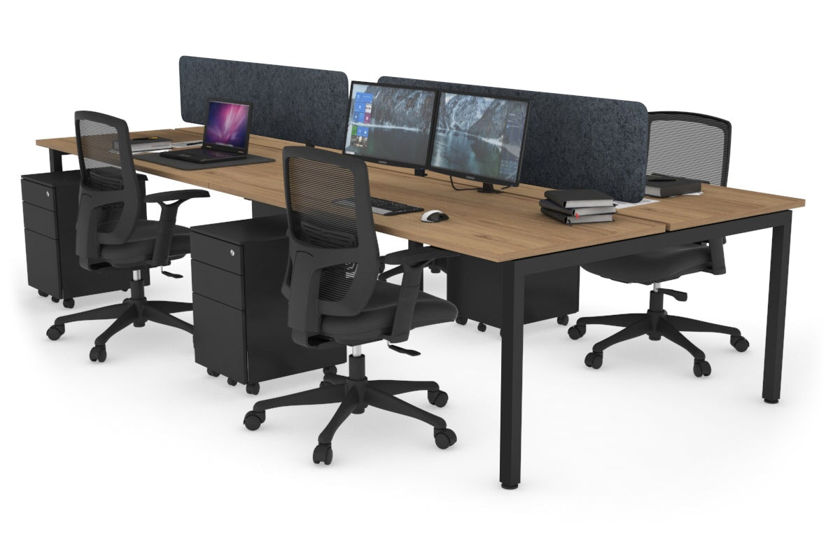 Quadro Square Legs 4-Person Office Workstation Desk - 1800mm x 700mm (71