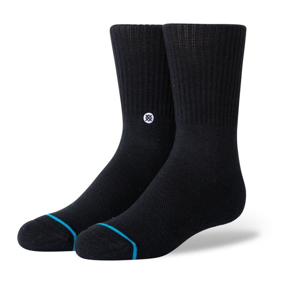 Stance Icon St Kids Socks - Black | Comfortable & Durable Children's Athletic Socks for Running, Basketball & Everyday Wear