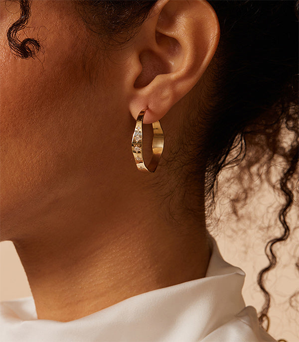 Medium Torn Paper Hoops - Handmade Boho Earrings for Women, Lightweight Dangle Earrings for Everyday Wear | Perfect for Boho Chic, Festival, and Casual Outfits