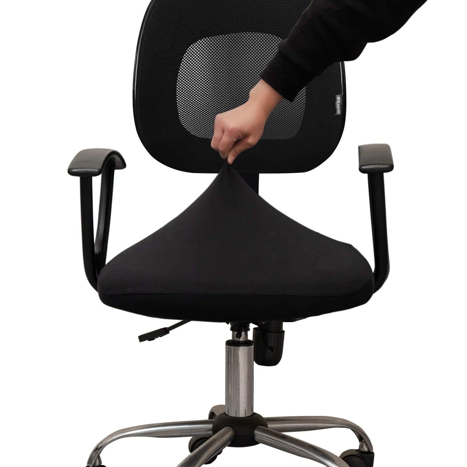 Melaluxe Universal Stretchable Office Chair Cover - Protective & Breathable Computer Chair Slipcover for Home & Office Use - Fits Most Swivel & Rolling Chairs (Black) | Perfect for Workspaces, Gaming Setups & Conference Rooms