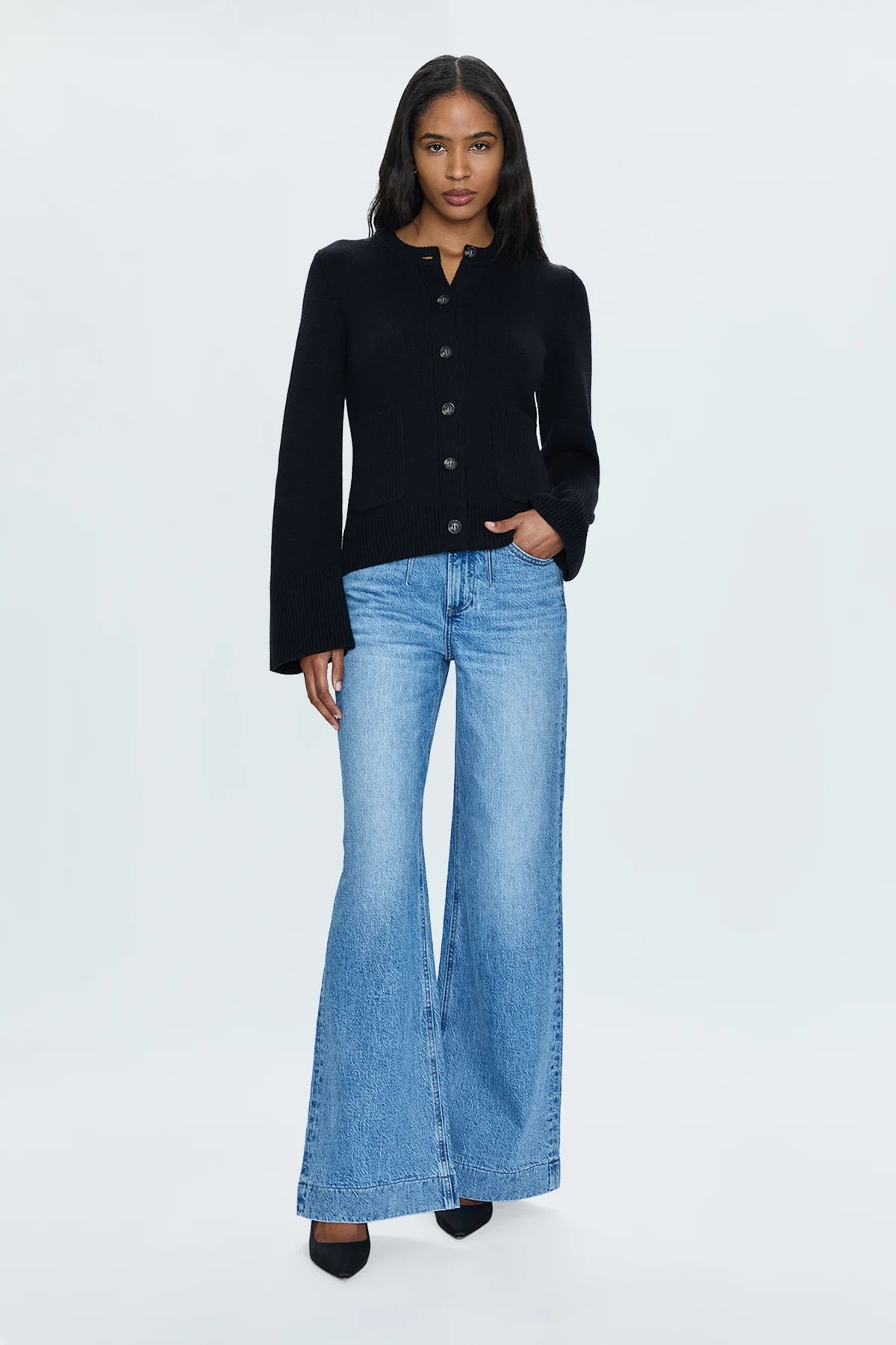Lana Double Button in Gallery - Elegant Women's Blouse for Office & Casual Wear | Perfect for Work, Dates & Social Events