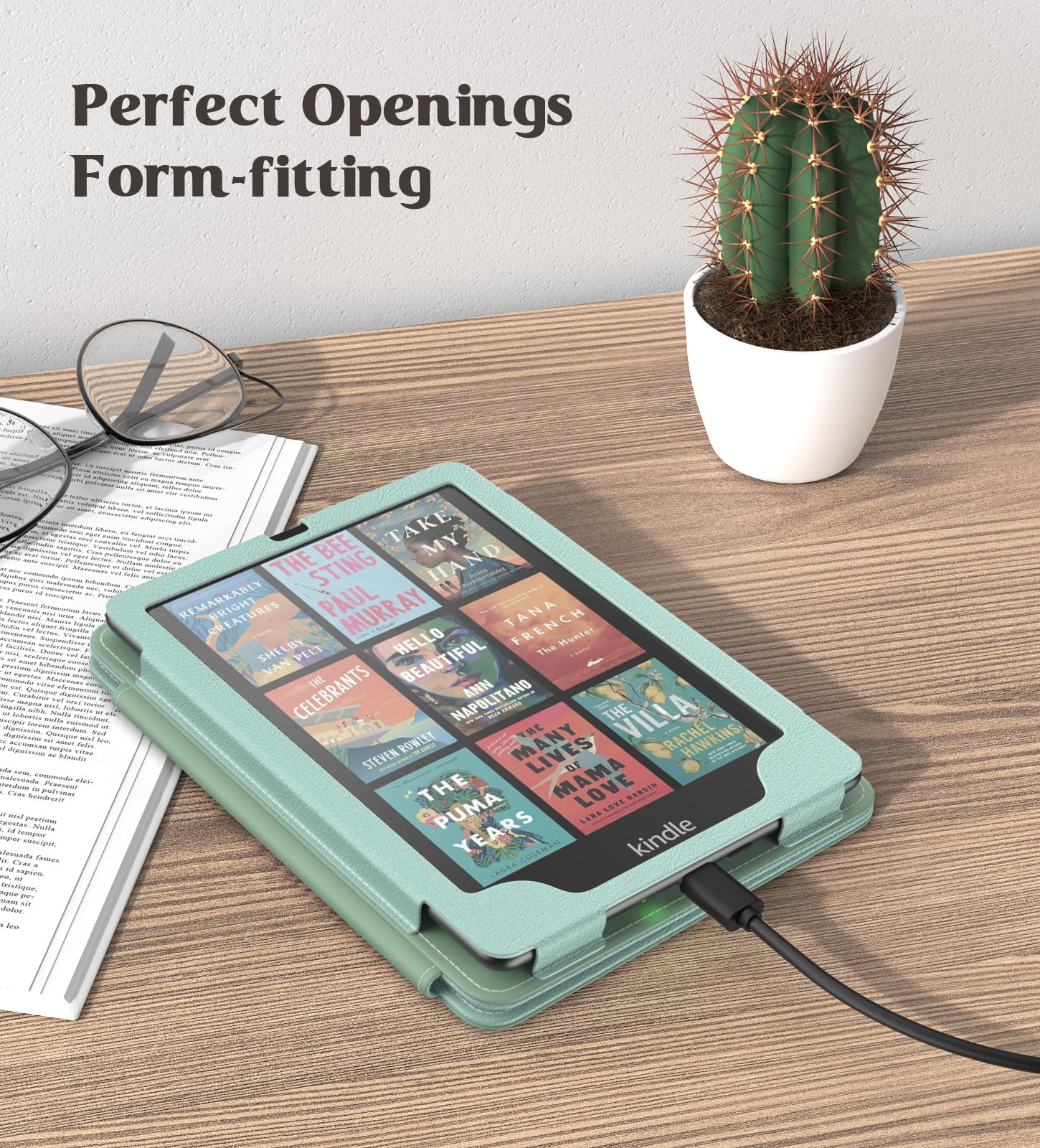 MoKo Slim PU Leather Case Cover for Kindle Paperwhite 12th/11th Gen (2024/2021) & Signature Edition - Auto Wake/Sleep Function - Agave Green - Perfect for Reading, Travel & Daily Protection