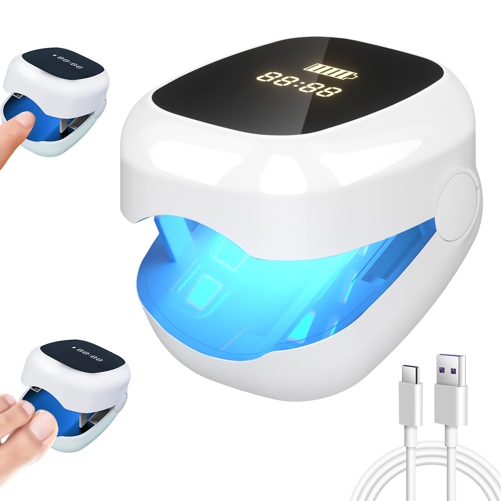 Professional Nail Fungus Laser Treatment Device with LED Light - Effective for Toenail & Fingernail Fungal Infections, Improves Nail Health, Reduces Deformation & Pain - Portable Home Use for Athletes, Seniors & Diabetics (White)