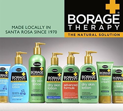 ShiKai Borage Therapy Dry Skin Lotion - 8 oz Unscented Body Moisturizer with Oatmeal & Shea Butter | Hydrating Lotion for Dry Hands, Face & Body | Perfect for Winter Care, Eczema Relief & Daily Skincare Routine