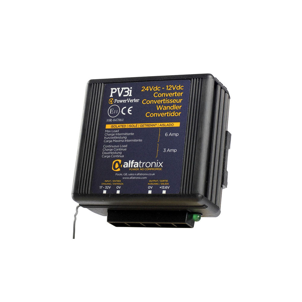 Alfatronix 24V to 12V Isolated DC Voltage Converter - 3A Output - Power Supply for RV, Marine, Solar & Automotive Applications
