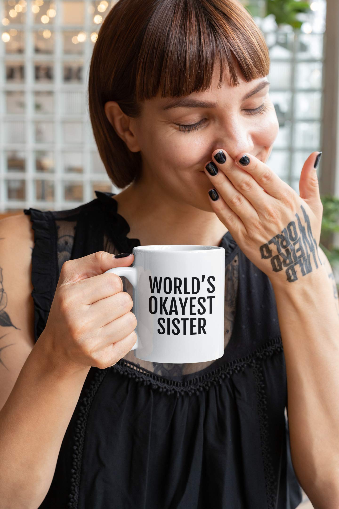 Best Sister Ever - Funny & Heartwarming Coffee & Tea Mug Gift for Twin Sister, Younger Sibling, Big or Little Sisters - 15oz Ceramic Cup - Perfect for Birthdays, Christmas & Sister Appreciation Day