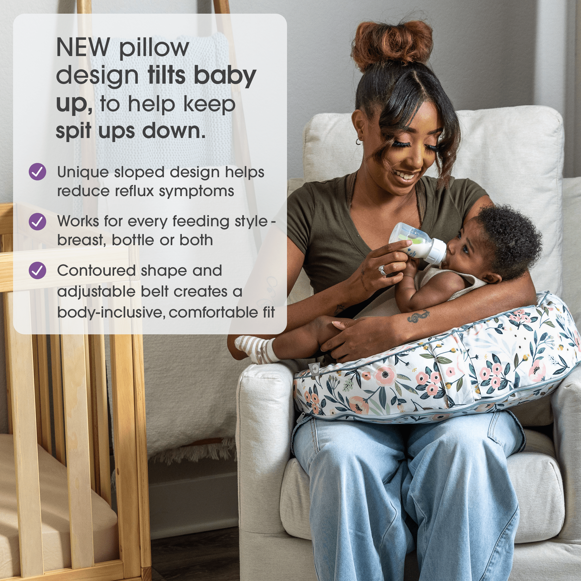 Boppy Uplift™ Nursing Pillow - Comfortable Breastfeeding Support for New Moms - Perfect for Nursing, Bottle Feeding & Tummy Time