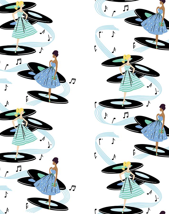 Barbie™ Blue Caribbean Galaxy Records Wallpaper - Perfect for Kids' Bedrooms, Playrooms & Nursery Decor