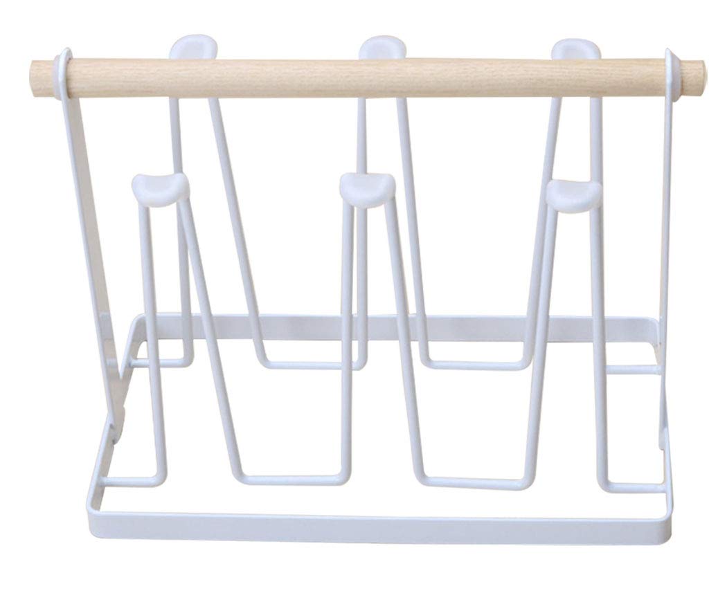 Nordic Style Mug Holder - White Coffee Cup Storage Rack for Kitchen Countertop, Office Desk & Dorm Room Organization