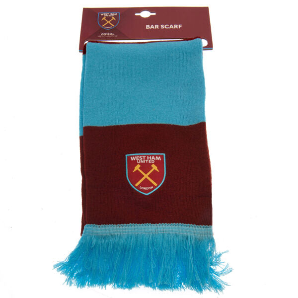 West Ham United FC Bar Scarf - Official Football Team Fan Accessory for Men & Women - Perfect for Match Days, Pub Gatherings & Sports Events