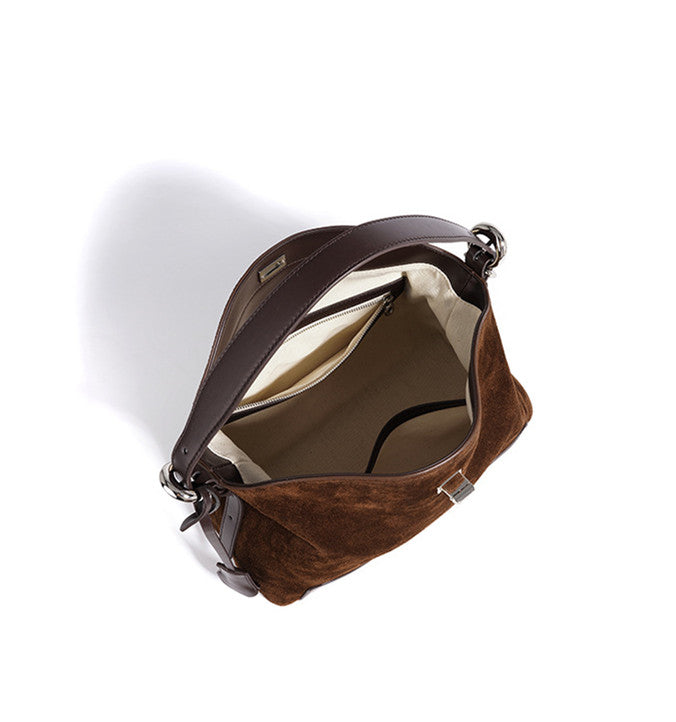 Stylish Suede Leather Shoulder Bag for Women - Fashionable Crossbody Purse with Adjustable Strap - Perfect for Work, Travel & Everyday Use