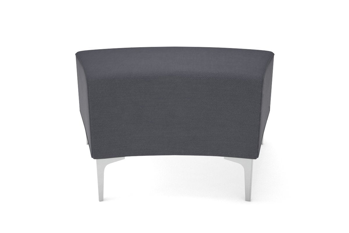 Mondo Ottoman Curve Lounge - Modern Round Storage Footrest Pouf with Removable Cover - Perfect for Living Room, Bedroom, and Office Decor
