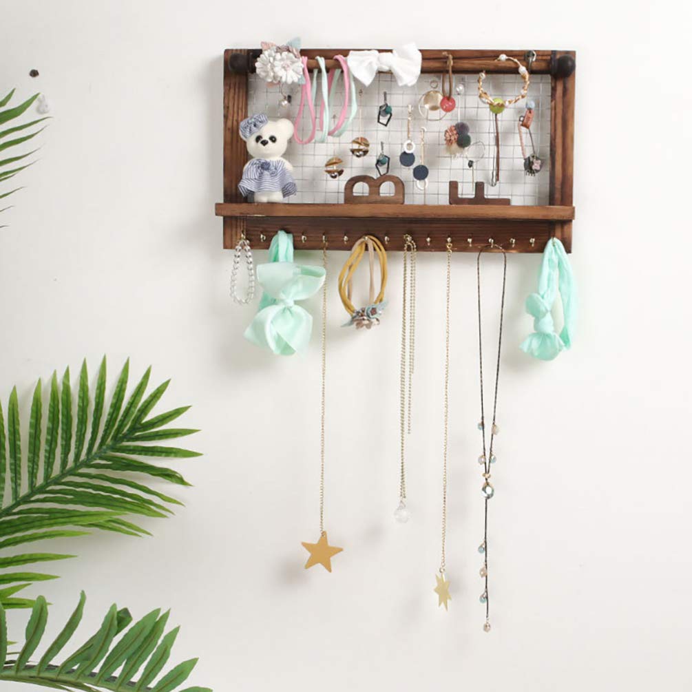 Cabilock Wooden Jewelry Stand Display Holder - Elegant Jewelry Organizer for Necklaces, Rings, Earrings | Perfect for Boutique, Home Decor & Gift Display