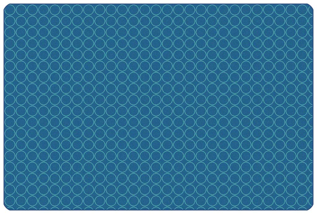 Soft Comforting Circles Kids & Teen Room Rug - 3ft x 4ft Rectangle Blue Teal Carpet for Bedroom, Playroom & Nursery | Non-Slip, Machine Washable & Durable