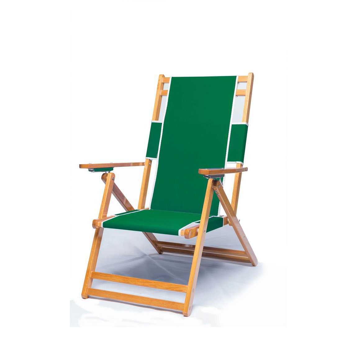 Frankford Heavy Duty Commercial Grade Oak Wooden Beach Chair - Folding Wood Chaise Lounger for Poolside, Patio, Backyard & Outdoor Relaxation