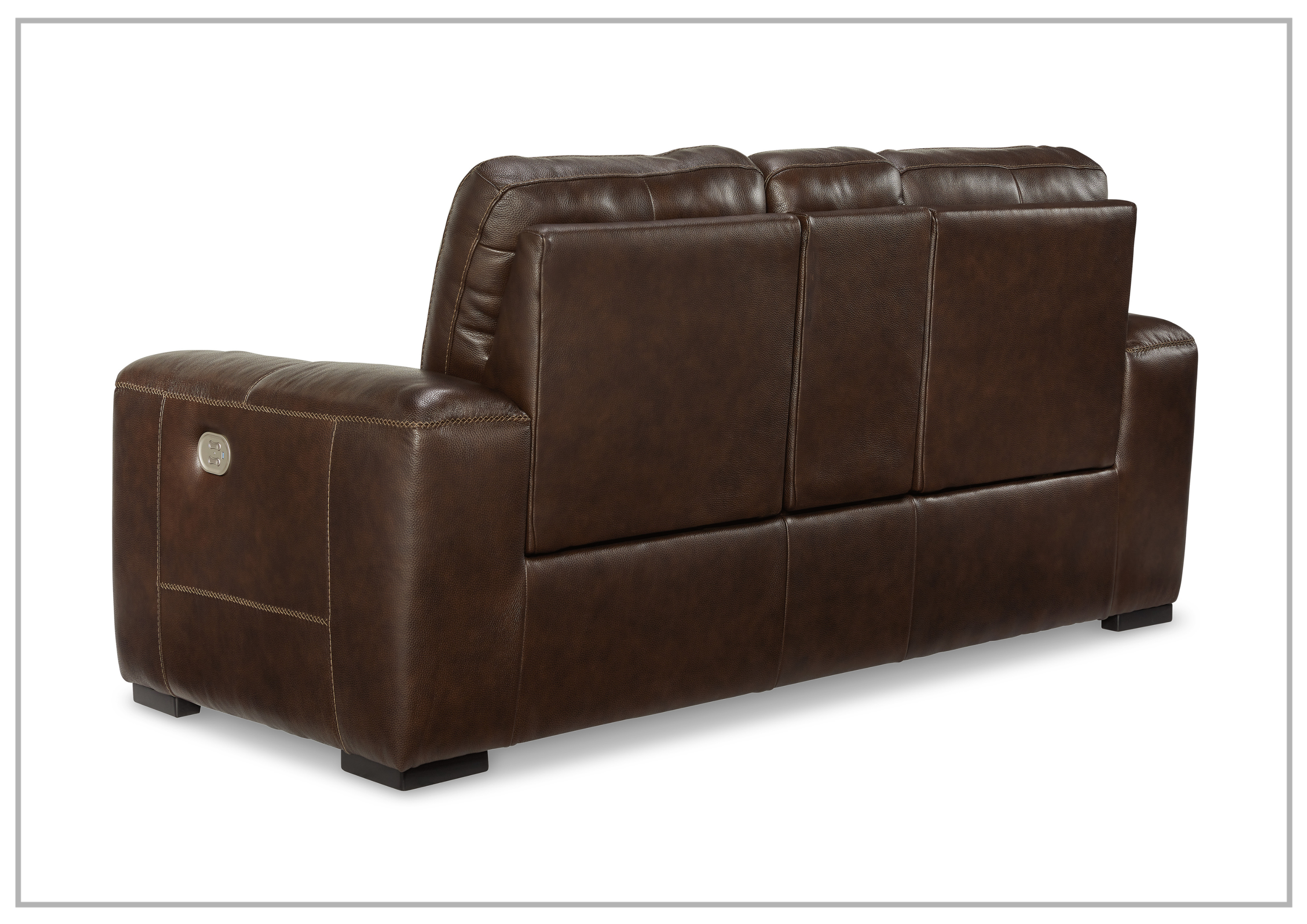 Adriano Dual Power Leather Reclining Loveseat with Console - Modern PU Leather Sofa with USB Charging & Cup Holders - Perfect for Living Room, Home Theater & Small Spaces