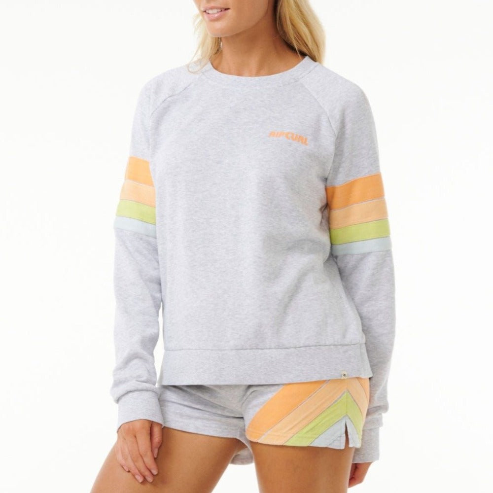 Rip Curl Women's High Tide Surf Raglan Crew - Long Sleeve Rash Guard for Surfing, Swimming & Beach Activities