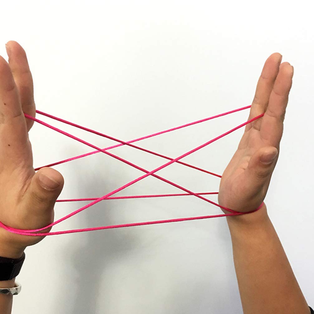 NUOBESTY 12pcs Rainbow Cats Cradle String Hand Game Toy Supplies for Kids, Family Fun, and Classroom Activities