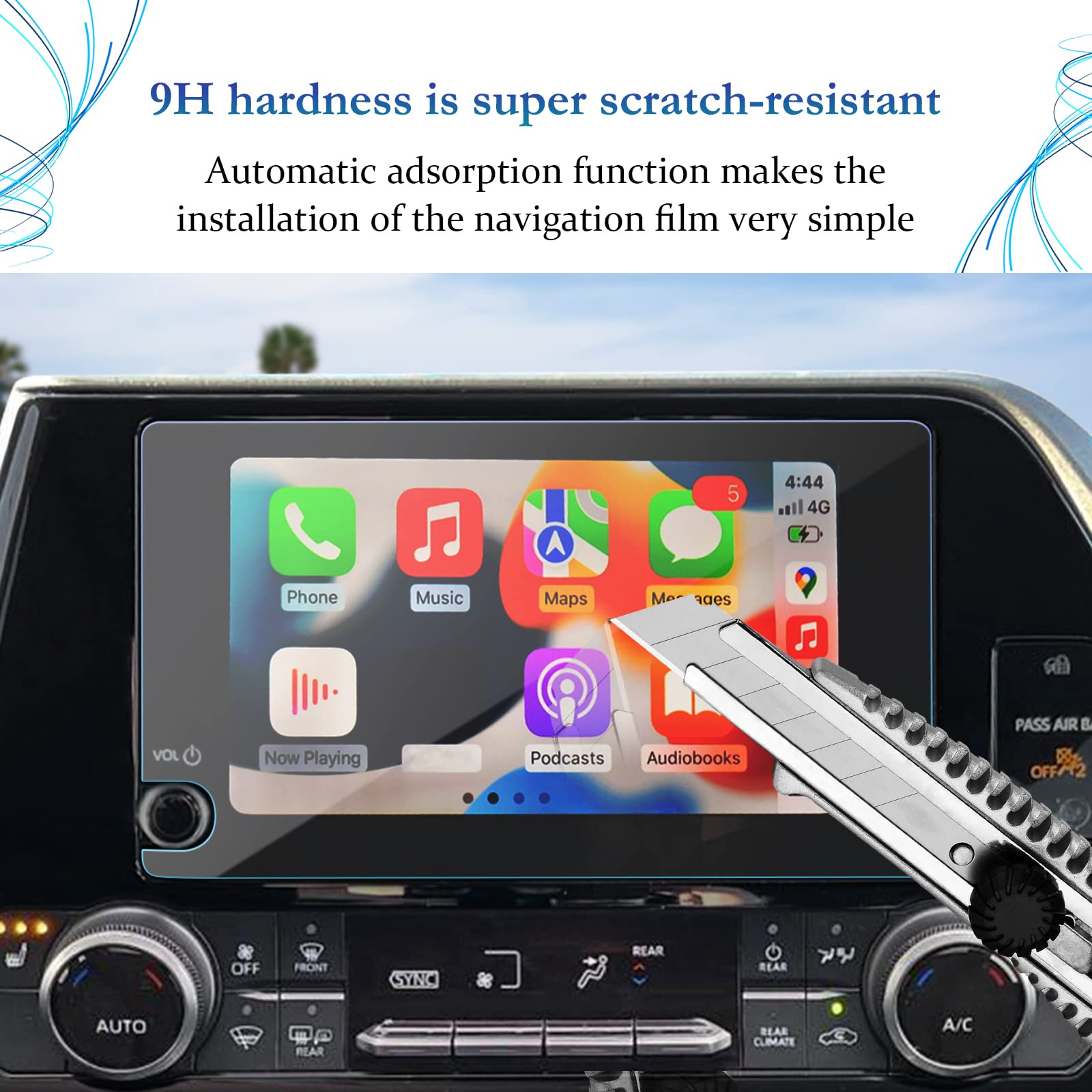 2023-2025 Toyota Highlander & Highlander Hybrid 8-Inch Navigation Screen Protector - Tempered Glass HD Clear Screen Protector for Toyota Highlander Accessories | Perfect for Daily Driving & Road Trips