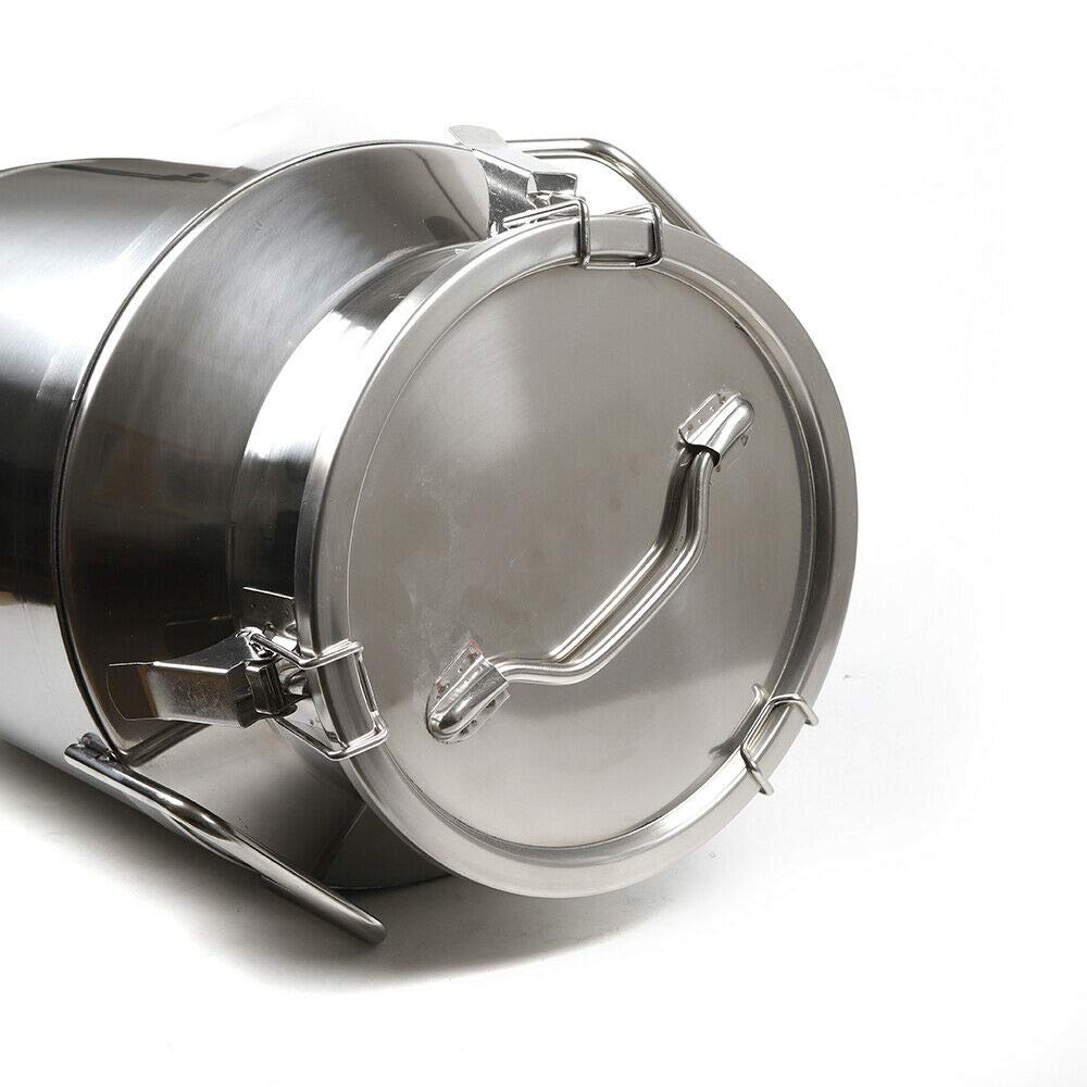 40L/10.6 Gallon Stainless Steel Milk Can - Heavy Duty Food Grade Liquid Storage Container with Airtight Lid - Perfect for Milk, Wine, Beer, Juice & Water Storage in Farms, Restaurants & Breweries