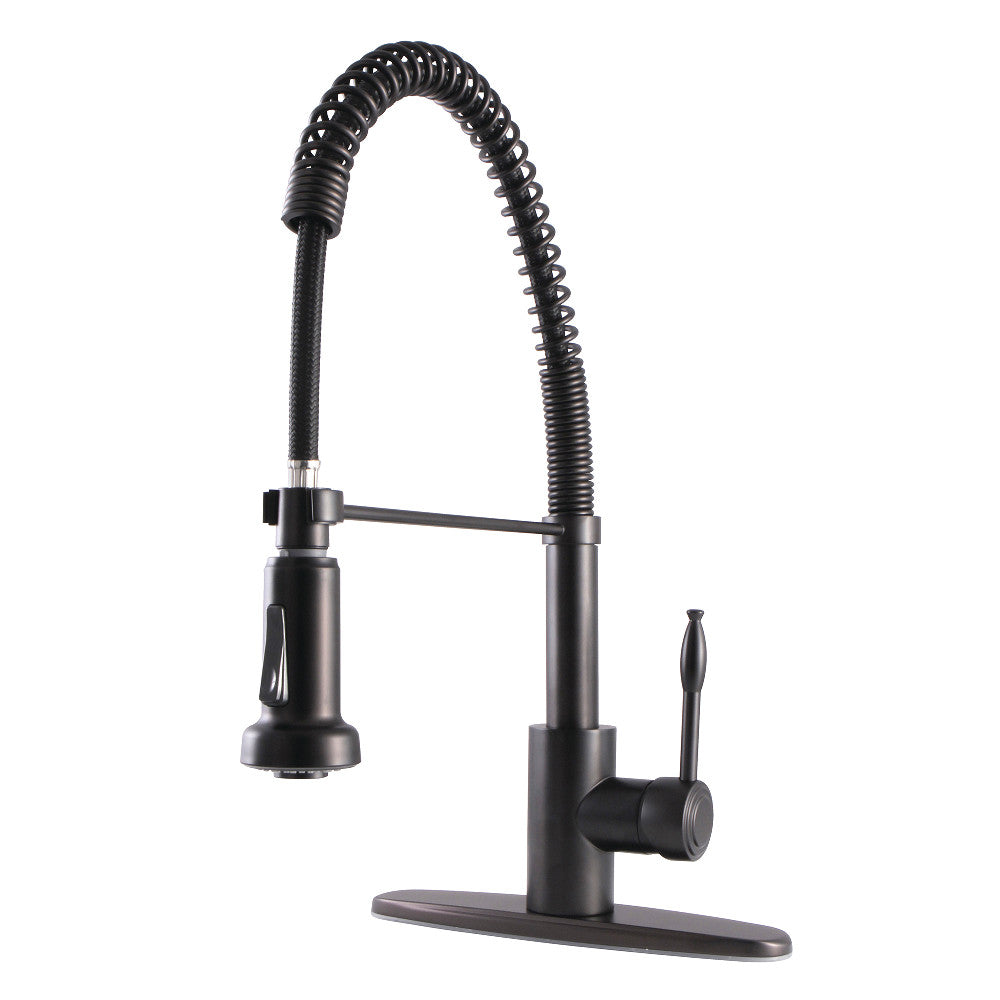 Gourmetier GSY8885NKL Single Handle Pre-Rinse Kitchen Faucet - High Arc Pull Down Sprayer for Modern Sink, Perfect for Washing Dishes, Fruits & Vegetables (Commercial & Home Use)