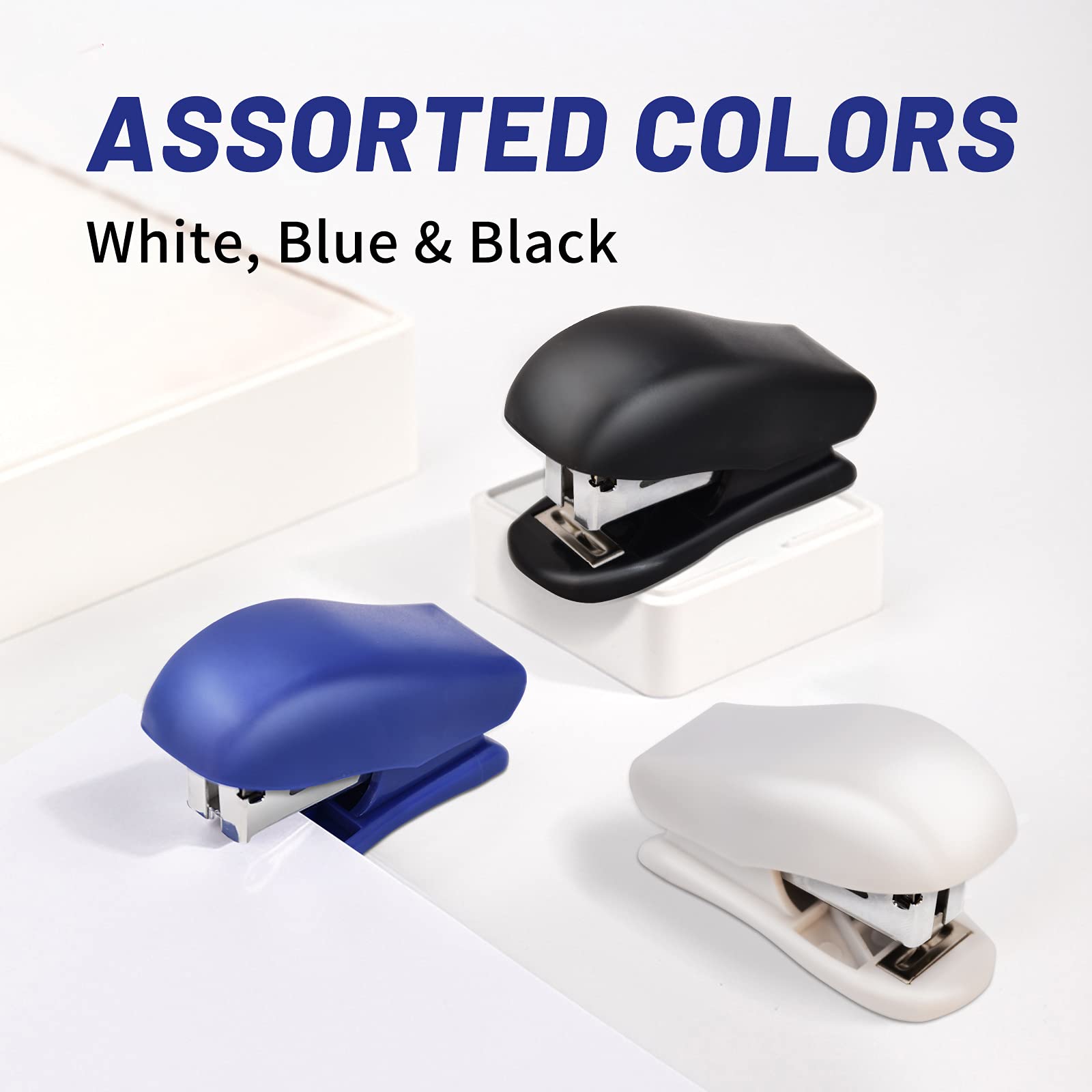 Mini Stapler with 640 Standard Staples - 25 Sheet Capacity Compact Office & School Desktop Stapler - Portable Travel Size for Home, Work & Study - Easy to Carry & Store (Black)