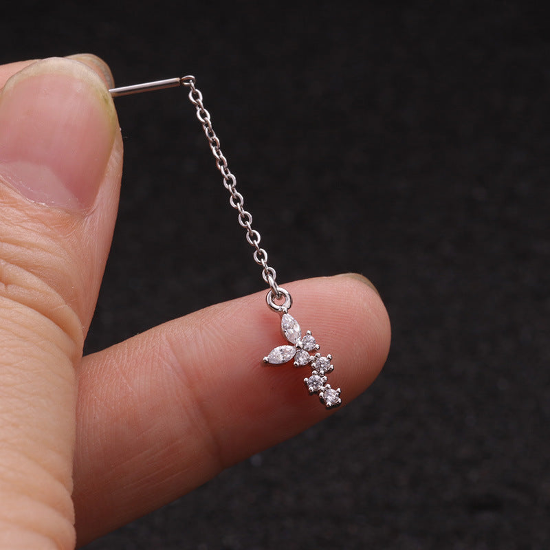 20G Starfish Dangle Stud Earrings for Second Hole Piercing | HSPJ1925 | Perfect for Cartilage, Helix, and Lobe Piercings