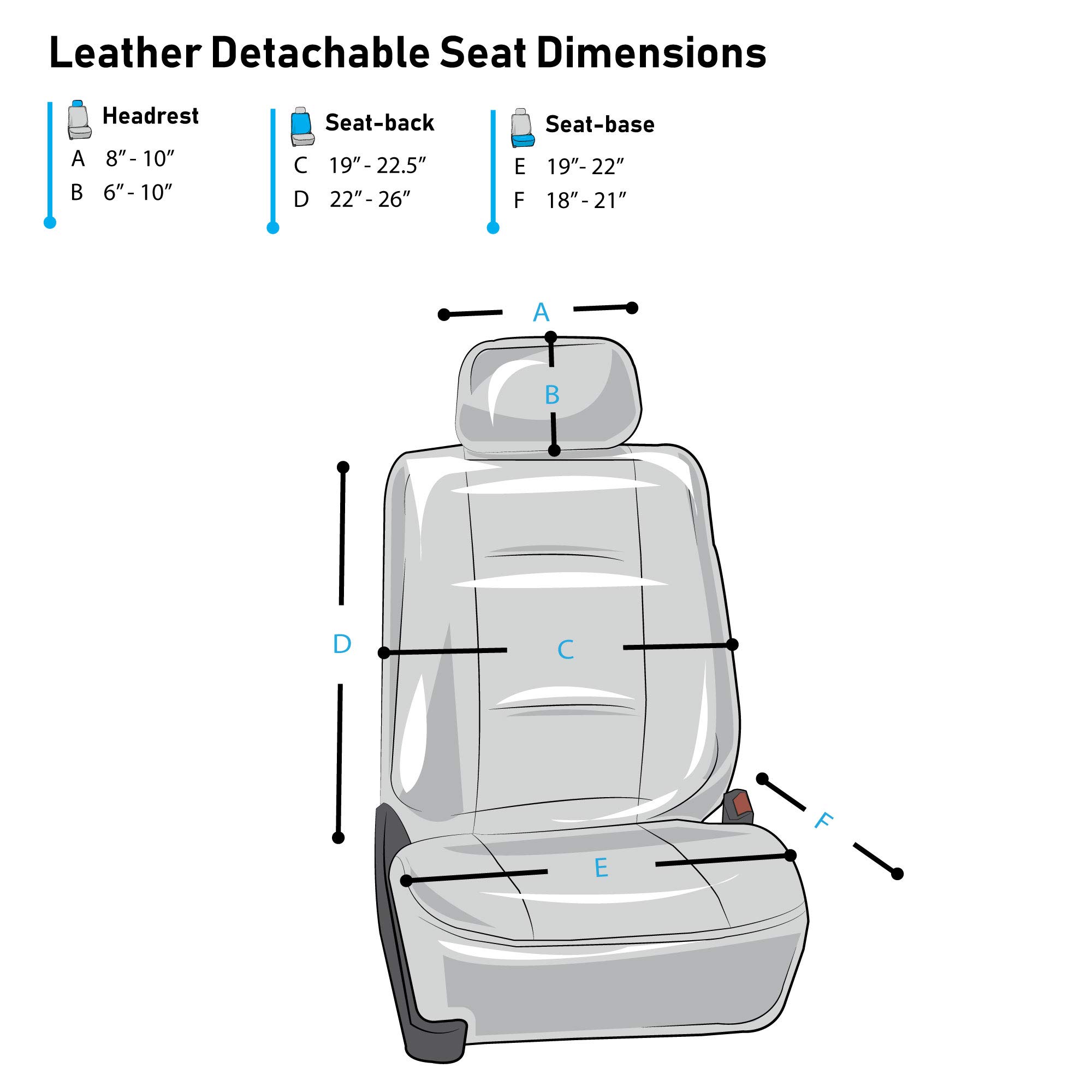 Premium FH Group Faux Leather Car Seat Covers - Airbag Compatible, Universal Fit for Cars, Trucks & SUVs (Front Seats Only, Blue) - Protect & Upgrade Your Vehicle Interior | Perfect for Daily Commutes, Road Trips & Family Adventures