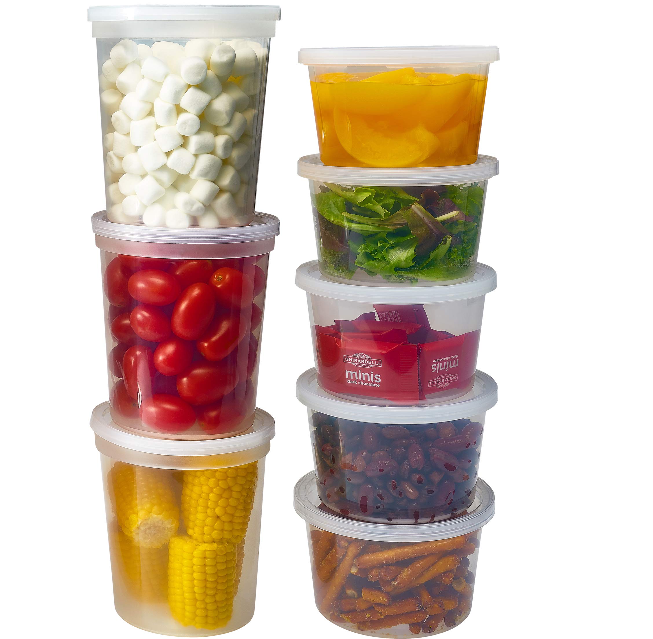 DuraHome 46-Piece BPA-Free Plastic Food Storage Containers with Lids - Leakproof, Microwave & Dishwasher Safe - 16oz & 32oz Clear Deli Containers for Meal Prep, Leftovers & Freezer Storage