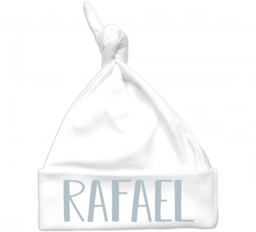 Personalized Baby Boy Hat - Custom Knotted Newborn Beanie for Boys - Soft & Comfortable Beige Baby Hat - Perfect for Newborn Photos, Baby Showers & Winter Outfits