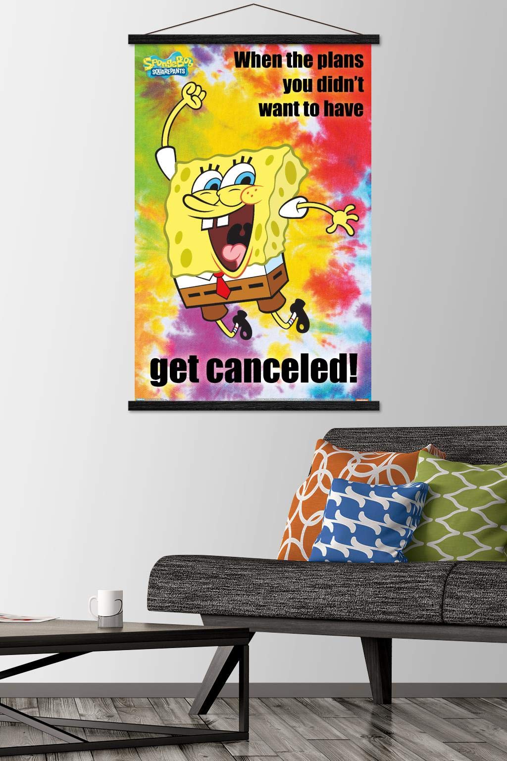 Trends International Nickelodeon SpongeBob SquarePants Meme Wall Poster - 22.375x34 Inches Premium Print with Black Hanger Bundle | Funny Home Decor for Bedroom, Living Room & Office