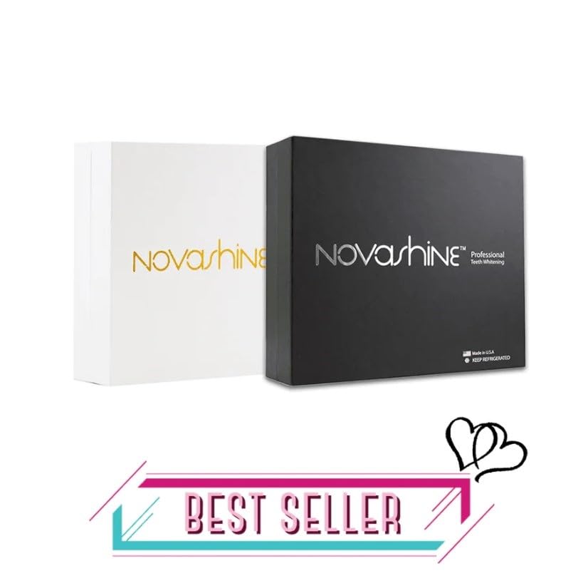 Novashine Professional Teeth Whitening Kit for Couples - Advanced LED Light Whitening System with Fast Results (2-Pack Bundle) | Perfect for Weddings, Date Nights & Special Occasions