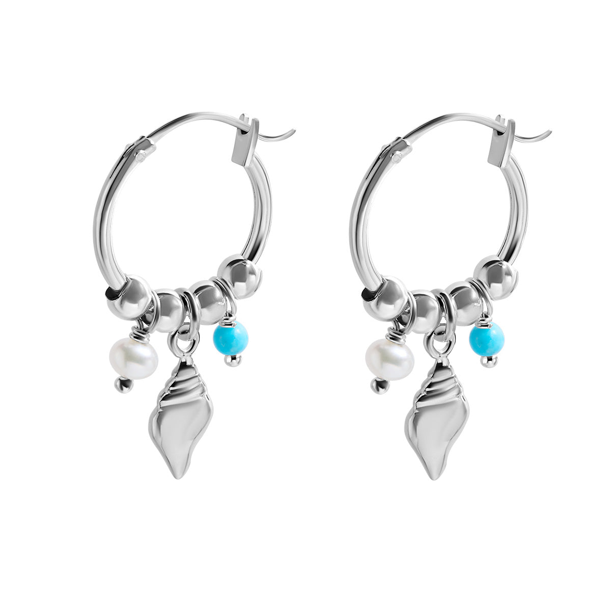 Santorini Hoops Earrings - 14K Gold Plated Dainty Drop Earrings for Women | Perfect for Weddings, Parties & Everyday Wear