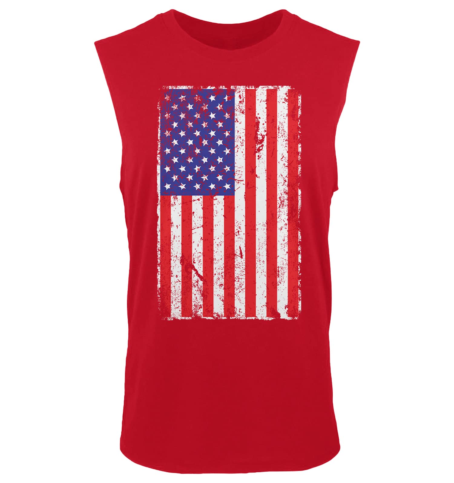 Distressed USA Flag Graphic Tank Top for Men - Patriotic American Sleeveless Shirt | Perfect for 4th of July, BBQ Parties & Summer Outings