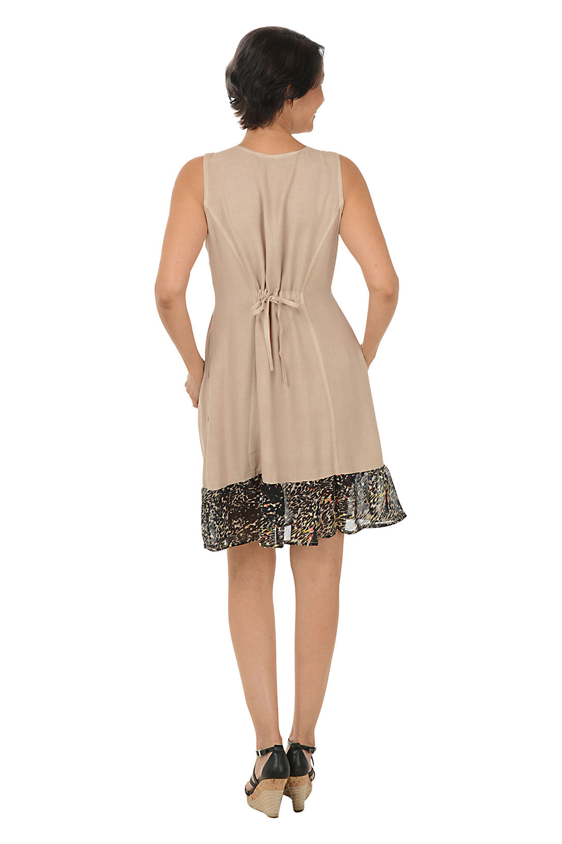 Natural Animal Print Hem Sleeveless Babydoll Dress - Sexy Lingerie for Women, Perfect for Valentine's Day & Romantic Nights