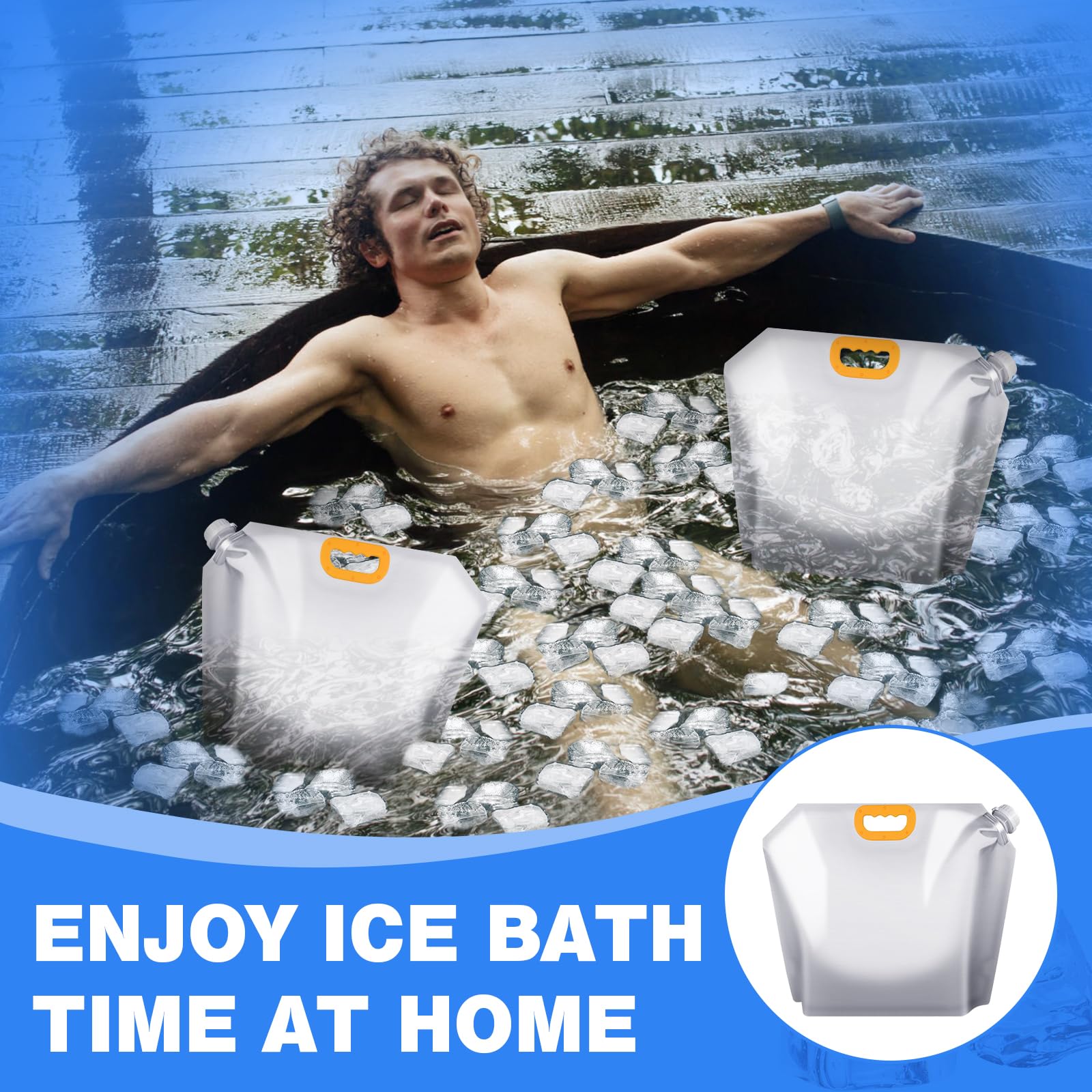 4 Pcs Reusable Ice Bath Bags (5L & 10L) - Portable Cold Plunge Tub Freezer Water Bags for Muscle Recovery, Cold Therapy & Cryotherapy - Perfect for Athletes, Gym, Home Use & Outdoor Activities