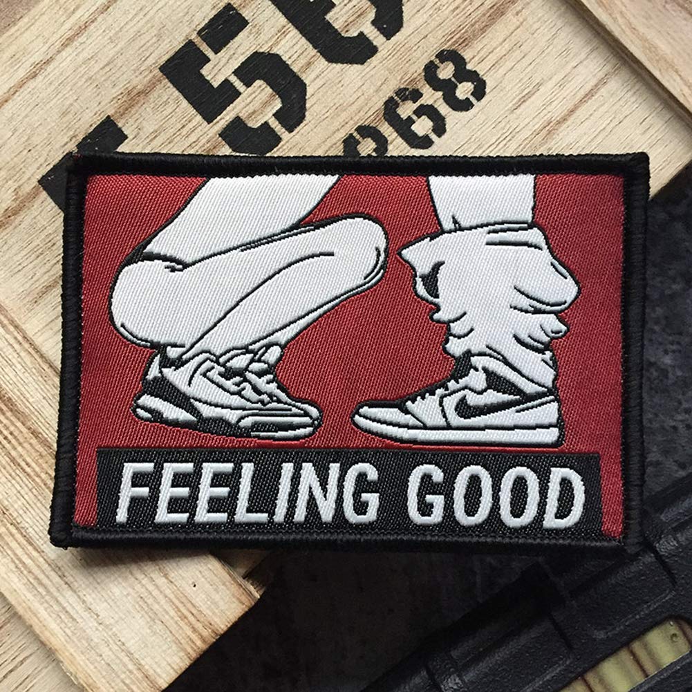 Funny Feeling Good Embroidered Tactical Morale Patch - Hook and Loop Fastener for Military Gear, Backpacks & Tactical Vests - Perfect for Outdoor Adventures, Airsoft & Cosplay